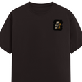 Male Classic Crew T-Shirt | Men's Regular Fit | 180 GSM Bio-Washed Cotton | Pre-Shrunk, Double-Stitched | Personalized | Typography | Motivation | Everyday | Empowering | Fall Seven, Rise Eight - left pocket - Coffee Brown - mockup 3