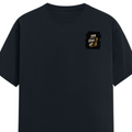 Male Classic Crew T-Shirt | Men's Regular Fit | 180 GSM Bio-Washed Cotton | Pre-Shrunk, Double-Stitched | Personalized | Typography | Motivation | Everyday | Empowering | Fall Seven, Rise Eight - left pocket - Navy Blue - mockup 3