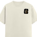 Male Classic Crew T-Shirt | Men's Regular Fit | 180 GSM Bio-Washed Cotton | Pre-Shrunk, Double-Stitched | Personalized | Typography | Motivation | Everyday | Empowering | Fall Seven, Rise Eight - left pocket - Off White - mockup 3