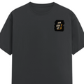 Male Classic Crew T-Shirt | Men's Regular Fit | 180 GSM Bio-Washed Cotton | Pre-Shrunk, Double-Stitched | Personalized | Typography | Motivation | Everyday | Empowering | Fall Seven, Rise Eight - left pocket - Steel Grey - mockup 3