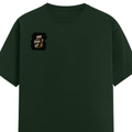 Male Classic Crew T-Shirt | Men's Regular Fit | 180 GSM Bio-Washed Cotton | Pre-Shrunk, Double-Stitched | Personalized | Typography | Motivation | Everyday | Empowering | Fall Seven, Rise Eight - right pocket - Bottle Green - mockup 4