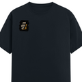 Male Classic Crew T-Shirt | Men's Regular Fit | 180 GSM Bio-Washed Cotton | Pre-Shrunk, Double-Stitched | Personalized | Typography | Motivation | Everyday | Empowering | Fall Seven, Rise Eight - right pocket - Navy Blue - mockup 4