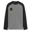 Male Raglan T-Shirt | Men's Regular Fit | 180 GSM Bio-Washed Fabric | Double Stitched, Ribbed Neck | Personalized | Typography | Motivation | Everyday | Empowering | Fall Seven, Rise Eight - left pocket - mockup 3