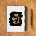 A5 Notepad | 120 Pages, Ruled/Unruled | 70 GSM Natural Shade Paper, 300 GSM Cover | Wire Bound | Everyday Use | Personalized | Typography | Motivation | Everyday | Empowering | Fall Seven, Rise Eight - back - White - mockup 2