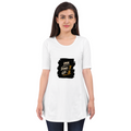 Maternity T-Shirt Dress | Women's Regular Fit | Bio-Washed Cotton Blend | Double-Stitched Comfort | Female | Personalized | Typography | Motivation | Everyday | Empowering | Fall Seven, Rise Eight - front - White - mockup 1