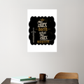 Acrylic Poster | Glossy 3mm Acrylic | Stick-On Wall Decor | Frameless | Unisex | Personalized | Typography | Royalty | Power | Everyday | Empowering | The Crowned Warrior - front_5 - A3 Poster - White - mockup 5