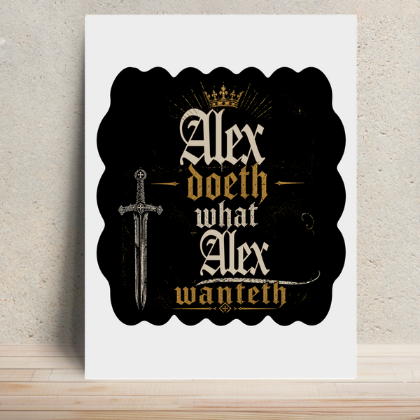 Metal Posters | 8x11.7 & 11.7x15.7 Inches | 1mm Thick Metal | Magnetic Mount | Waterproof | Glossy Finish | Home Decor | Personalized | Typography | Royalty | Power | Everyday | Empowering | The Crowned Warrior