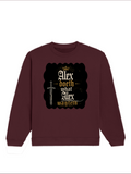 Oversized Sweatshirt | Relaxed Fit Unisex | 90% Cotton 10% Polyester 400 GSM | Pre-Shrunk Drop Shoulder | Unisex | Personalized | Typography | Royalty | Power | Everyday | Empowering | The Crowned Warrior - front - Maroon - mockup 1