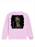 Oversized Sweatshirt | Relaxed Fit Unisex | 90% Cotton 10% Polyester 400 GSM | Pre-Shrunk Drop Shoulder | Unisex | Personalized | Typography | Royalty | Power | Everyday | Empowering | The Crowned Warrior - back - Light Baby Pink - mockup 2