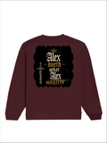 Oversized Sweatshirt | Relaxed Fit Unisex | 90% Cotton 10% Polyester 400 GSM | Pre-Shrunk Drop Shoulder | Unisex | Personalized | Typography | Royalty | Power | Everyday | Empowering | The Crowned Warrior - back - Maroon - mockup 2