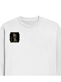 Oversized Sweatshirt | Relaxed Fit Unisex | 90% Cotton 10% Polyester 400 GSM | Pre-Shrunk Drop Shoulder | Unisex | Personalized | Typography | Royalty | Power | Everyday | Empowering | The Crowned Warrior - right pocket - White - mockup 4