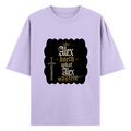 Oversized Classic T-Shirt | Unisex Relaxed Fit | 100% Super-Combed Cotton | Pre-Shrunk, Double-Stitched | Adults | Personalized | Typography | Royalty | Power | Everyday | Empowering | The Crowned Warrior - front - Lavender - mockup 1