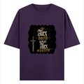 Oversized Classic T-Shirt | Unisex Relaxed Fit | 100% Super-Combed Cotton | Pre-Shrunk, Double-Stitched | Adults | Personalized | Typography | Royalty | Power | Everyday | Empowering | The Crowned Warrior - front - Purple - mockup 1