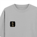Oversized Classic T-Shirt | Unisex Relaxed Fit | 100% Super-Combed Cotton | Pre-Shrunk, Double-Stitched | Adults | Personalized | Typography | Royalty | Power | Everyday | Empowering | The Crowned Warrior - left pocket - Grey Melange - mockup 3