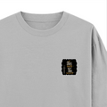 Oversized Classic T-Shirt | Unisex Relaxed Fit | 100% Super-Combed Cotton | Pre-Shrunk, Double-Stitched | Adults | Personalized | Typography | Royalty | Power | Everyday | Empowering | The Crowned Warrior - right pocket - Grey Melange - mockup 4