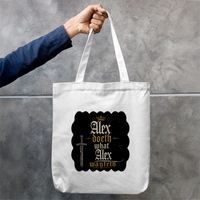 Tote Bag Zipper | Unisex | 100% Cotton Canvas | Zipper Closure, Long Handles | Everyday Use | Personalized | Typography | Royalty | Power | Everyday | Empowering | The Crowned Warrior