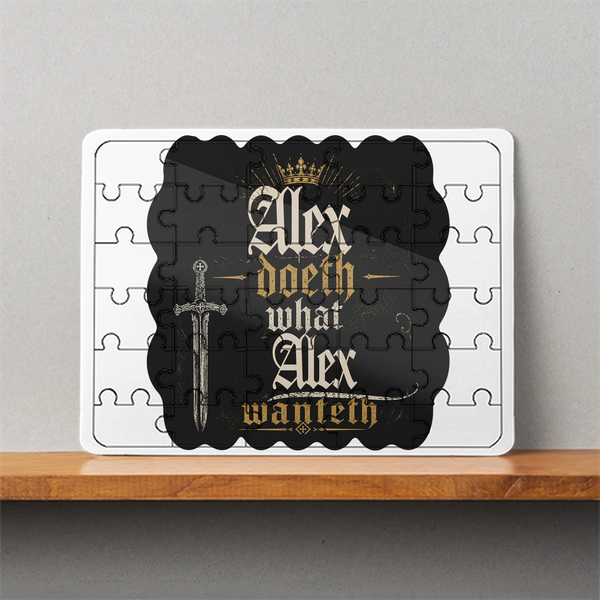 MDF Wooden Puzzle | 6x8 Inch 30 Pieces | Glossy Finish | Durable, Waterproof | Kids & Adults | Personalized | Typography | Royalty | Power | Everyday | Empowering | The Crowned Warrior