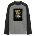 Male Raglan T-Shirt | Men's Regular Fit | 180 GSM Bio-Washed Fabric | Double Stitched, Ribbed Neck | Personalized | Typography | Overcoming Adversity | Everyday Encouragement | Empowering | Face Your Fears - front - mockup 1