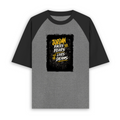 Unisex Oversized Raglan T-Shirt | Oversized Fit | 100% Bio-Washed Cotton | Ready | Two-Tone Design | Rib Neck | Unisex Adult | Personalized | Typography | Overcoming Adversity | Everyday Encouragement | Empowering | Face Your Fears - front - mockup 1