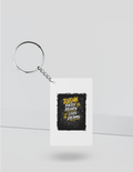Keychain | Rectangle Square Slim | Durable Acrylic | Fade-Proof Glossy Finish | Unisex | Personalized | Typography | Overcoming Adversity | Everyday Encouragement | Empowering | Face Your Fears - front_Rectangle - Rectangle - White - mockup 3