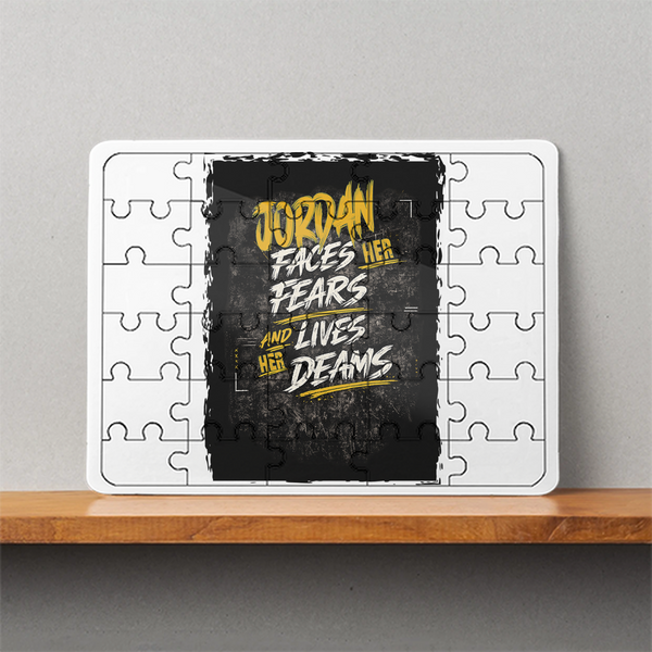 MDF Wooden Puzzle | 6x8 Inch 30 Pieces | Glossy Finish | Durable, Waterproof | Kids & Adults | Personalized | Typography | Overcoming Adversity | Everyday Encouragement | Empowering | Face Your Fears