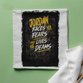 Cloth Napkin | Standard Dining Size | 100% Polyester | Soft, Durable, Hemmed | Unisex | Personalized | Typography | Overcoming Adversity | Everyday Encouragement | Empowering | Face Your Fears - front - White - mockup 1