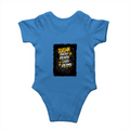 Baby Romper | 0-12 Months | 180 GSM Bio-Washed Cotton | Double-Stitched, Pre-Shrunk | Unisex | Personalized | Typography | Overcoming Adversity | Everyday Encouragement | Empowering | Face Your Fears - back - Orchid Blue - mockup 2