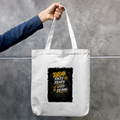 Tote Bag Zipper | Unisex | 100% Cotton Canvas | Zipper Closure, Long Handles | Everyday Use | Personalized | Typography | Overcoming Adversity | Everyday Encouragement | Empowering | Face Your Fears - front - mockup 1
