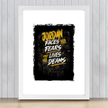 Framed Poster | Multiple Sizes | 300 GSM Art Paper | Laminated, Fade-Proof, 1-inch Frame | Unisex Home Decor | Personalized | Typography | Overcoming Adversity | Everyday Encouragement | Empowering | Face Your Fears - front_18x24In - 18x24In - mockup 11