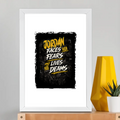 Framed Poster | Multiple Sizes | 300 GSM Art Paper | Laminated, Fade-Proof, 1-inch Frame | Unisex Home Decor | Personalized | Typography | Overcoming Adversity | Everyday Encouragement | Empowering | Face Your Fears - front_A3 Frame Poster - A3 Frame Poster - mockup 12