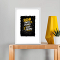Framed Poster | Multiple Sizes | 300 GSM Art Paper | Laminated, Fade-Proof, 1-inch Frame | Unisex Home Decor | Personalized | Typography | Overcoming Adversity | Everyday Encouragement | Empowering | Face Your Fears - front_A4 Frame Poster - A4 Frame Poster - mockup 13