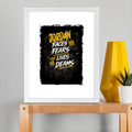 Framed Poster | Multiple Sizes | 300 GSM Art Paper | Laminated, Fade-Proof, 1-inch Frame | Unisex Home Decor | Personalized | Typography | Overcoming Adversity | Everyday Encouragement | Empowering | Face Your Fears - front_11x14In - 11x14In - mockup 4