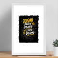 Framed Poster | Multiple Sizes | 300 GSM Art Paper | Laminated, Fade-Proof, 1-inch Frame | Unisex Home Decor | Personalized | Typography | Overcoming Adversity | Everyday Encouragement | Empowering | Face Your Fears - front_12x18In - 12x18In - mockup 7