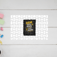 Jigsaw Puzzle | 120 Pieces A4 Size | Recycled Paper Semi-Glossy Finish | Fade-Proof Engaging Entertainment | Unisex | Personalized | Typography | Overcoming Adversity | Everyday Encouragement | Empowering | Face Your Fears