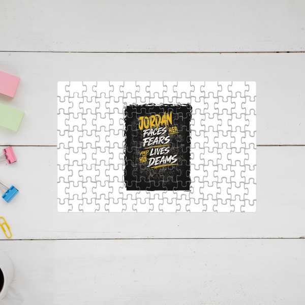 Jigsaw Puzzle | 120 Pieces A4 Size | Recycled Paper Semi-Glossy Finish | Fade-Proof Engaging Entertainment | Unisex | Personalized | Typography | Overcoming Adversity | Everyday Encouragement | Empowering | Face Your Fears