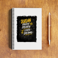 A5 Notepad | 120 Pages, Ruled/Unruled | 70 GSM Natural Shade Paper, 300 GSM Cover | Wire Bound | Everyday Use | Personalized | Typography | Overcoming Adversity | Everyday Encouragement | Empowering | Face Your Fears