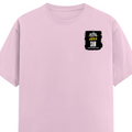 Male Classic Crew T-Shirt | Men's Regular Fit | 180 GSM Bio-Washed Cotton | Pre-Shrunk, Double-Stitched | Personalized | Typography | Humor | Everyday | Humorous | Innocent By - left pocket - Light Baby Pink - mockup 3