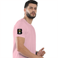 Female Classic Crew T-Shirt | Regular Fit | 180 GSM Bio-Washed Cotton Blend | Pre-Shrunk, Double-Stitched | Women | Personalized | Typography | Humor | Everyday | Humorous | Innocent By - right sleeve - Light Baby Pink - mockup 6