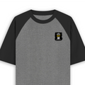 Unisex Oversized Raglan T-Shirt | Oversized Fit | 100% Bio-Washed Cotton | Ready | Two-Tone Design | Rib Neck | Unisex Adult | Personalized | Typography | Humor | Everyday | Humorous | Innocent By - left pocket - mockup 3