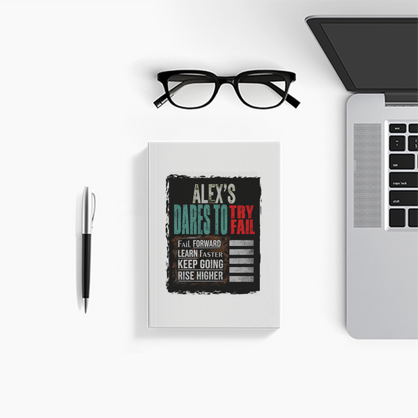 Notebook Journal | A5 Size | 300 GSM Cover, 70 GSM Eco-Friendly Pages | Soft Bound, Ruled/Unruled | Unisex | Personalized | Typography | Resilience | Everyday | Empowering | Never Stop Rising