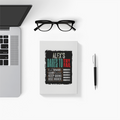 Notebook Journal | A5 Size | 300 GSM Cover, 70 GSM Eco-Friendly Pages | Soft Bound, Ruled/Unruled | Unisex | Personalized | Typography | Resilience | Everyday | Empowering | Never Stop Rising - back - White - mockup 2