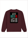 Oversized Sweatshirt | Relaxed Fit Unisex | 90% Cotton 10% Polyester 400 GSM | Pre-Shrunk Drop Shoulder | Unisex | Personalized | Typography | Resilience | Everyday | Empowering | Never Stop Rising - back - Maroon - mockup 2