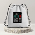 Drawstring Bag | 280 GSM | Durable Cotton | Secure Closure | Unisex | Personalized | Typography | Resilience | Everyday | Empowering | Never Stop Rising - front - mockup 1