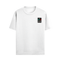 Male Standard Crew T-Shirt | Regular Fit | 100% Cotton (180 GSM) | Breathable, Durable | Men's | Personalized | Typography | Resilience | Everyday | Empowering | Never Stop Rising - right pocket - White - mockup 6
