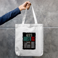 Tote Bag Zipper | Unisex | 100% Cotton Canvas | Zipper Closure, Long Handles | Everyday Use | Personalized | Typography | Resilience | Everyday | Empowering | Never Stop Rising