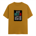 Male Classic Crew T-Shirt | Men's Regular Fit | 180 GSM Bio-Washed Cotton | Pre-Shrunk, Double-Stitched | Personalized | Typography | Resilience | Everyday | Empowering | Never Stop Rising - front - Mustard Yellow - mockup 1