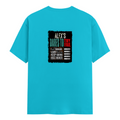 Male Classic Crew T-Shirt | Men's Regular Fit | 180 GSM Bio-Washed Cotton | Pre-Shrunk, Double-Stitched | Personalized | Typography | Resilience | Everyday | Empowering | Never Stop Rising - back - SkyBlue - mockup 2