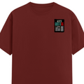 Male Classic Crew T-Shirt | Men's Regular Fit | 180 GSM Bio-Washed Cotton | Pre-Shrunk, Double-Stitched | Personalized | Typography | Resilience | Everyday | Empowering | Never Stop Rising - left pocket - Brick Red - mockup 3