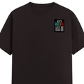Male Classic Crew T-Shirt | Men's Regular Fit | 180 GSM Bio-Washed Cotton | Pre-Shrunk, Double-Stitched | Personalized | Typography | Resilience | Everyday | Empowering | Never Stop Rising - left pocket - Coffee Brown - mockup 3