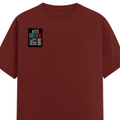 Male Classic Crew T-Shirt | Men's Regular Fit | 180 GSM Bio-Washed Cotton | Pre-Shrunk, Double-Stitched | Personalized | Typography | Resilience | Everyday | Empowering | Never Stop Rising - right pocket - Brick Red - mockup 4